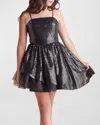 Un Deux Trois Girl's Sequined Peek-a-boo Tulle Dress In Black