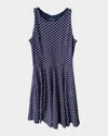 Un Deux Trois Kids' Girl's Sleeveless Fit-and-flare Dress In Blue