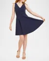 Un Deux Trois Kids' Glitter Fit & Flare Party Dress In Navy Blue