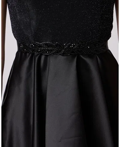 Un Deux Trois Girls' Stretchy Beaded Belt - Big Kid In Black