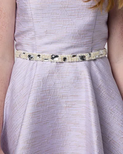 UN DEUX TROIS GIRLS' STRETCHY PEARL AND GEM BELT - BIG KID