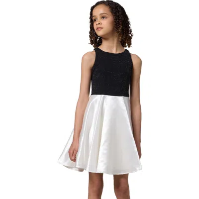 Un Deux Trois Kids'  Glitter And Satin Racerback Dress In Multi