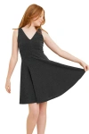 Un Deux Trois Kids' Glitter Fit & Flare Party Dress In Black