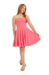 Un Deux Trois Kids' Fit & Flare Skater Dress In Coral