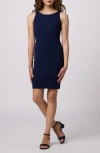 Un Deux Trois Kids' Fitted Panel Stretch Sheath Dress In Navy