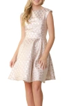 Un Deux Trois Kids' Floral Embroidered Dress In Dot