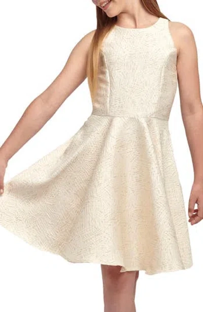 Robe Fille Un Deux Trois Gris Ivoire - Manches Courtes - Taille 12 - État Comme Neuf (EUC)