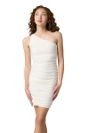 Un Deux Trois Girl's One-shoulder Ruched Dress In Neutral