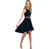 Un Deux Trois Little Girl's & Girl's Pleated High-low Dress In Navy