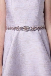 Un Deux Trois Kids'  Ribbon Rhinestone Belt In Metallic