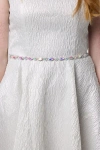Un Deux Trois Kids'  Ribbon Rhinestone Belt In Metallic