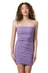 Un Deux Trois Kids'  Ruched Sleeveless Glitter Dress In Purple