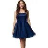 Un Deux Trois Kids'  Satin And Tulle Party Dress In Blue