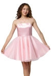 Un Deux Trois Girl's Satin & Tulle Party Dress In Pink