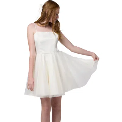 Un Deux Trois Kids'  Satin And Tulle Party Dress In White