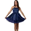 Un Deux Trois Kids' Peekaboo Tulle Satin Party Dress In Blue