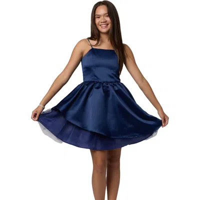 UN DEUX TROIS UN DEUX TROIS SATIN PEEK-A-BOO PARTY DRESS