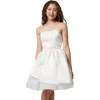 Un Deux Trois Kids'  Satin Peek-a-boo Party Dress In White