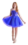Un Deux Trois Kids'  Sequin And Tulle Party Dress In Blue