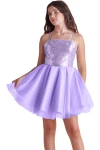 Un Deux Trois Kids'  Sequin And Tulle Party Dress In Purple