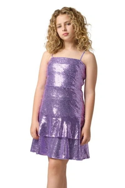UN DEUX TROIS UN DEUX TROIS SEQUIN BOW BACK TIERED DRESS