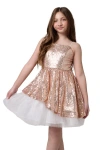 Un Deux Trois Kids'  Sequin Peek-a-boo-dress In Multi