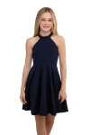 Un Deux Trois Kids'  Skater Halter Dress In Black