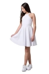 Un Deux Trois Kids'  Skater Halter Dress In White