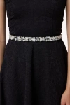 Un Deux Trois Stretchy Pearl And Gem Belt In Metallic