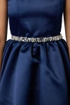Un Deux Trois Kids'  Stretchy Pearl And Gem Belt In Metallic