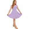 Un Deux Trois Girl's Textured Cap Sleeve Dress In Purple