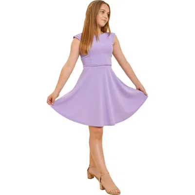 UN DEUX TROIS UN DEUX TROIS TEXTURED CAP SLEEVE DRESS