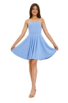 Un Deux Trois Kids'  Textured Fit And Flare Stretch Dress In Blue