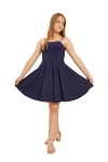 Un Deux Trois Girl's Fit And Flare Textured Dress In Navy