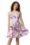 Un Deux Trois Kids'  Textured Fit And Flare Stretch Dress In Pink