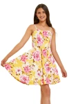 Un Deux Trois Girl's Fit And Flare Textured Dress In Pink
