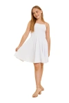 Un Deux Trois Kids'  Textured Fit And Flare Stretch Dress In White