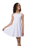 Un Deux Trois Kids'  Textured Racerback Dress In White