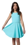 Un Deux Trois Kids'  Textured Stretch Racerback Dress In Blue