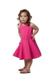 Un Deux Trois Kids'  Textured Stretch Racerback Dress In Pink