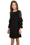 Un Deux Trois Tiered Sleeeve Dress In Black