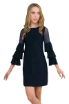 Un Deux Trois Girl's Tiered Sleeve Sheath Dress In Navy