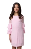 Un Deux Trois Kids'  Tiered Sleeeve Dress In Pink