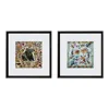 Un Poco Australian Nature Framed Silk Scarves In Multi