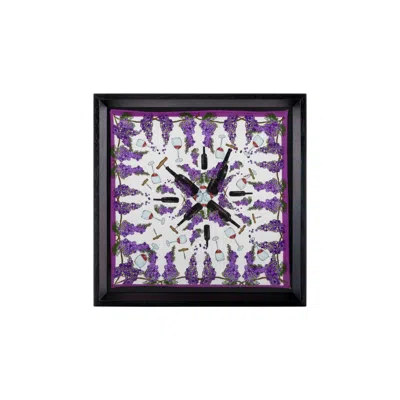 Un Poco Bordeaux Wine France Framed Silk Scarf In Red