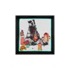 Un Poco Honey Badger & Desserts Framed Silk In Multi