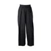 Una Berzina Black Linen Trousers In Black
