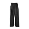 Una Berzina Women's Black Wide-leg Trousers With Asymmetrical Closure In Black