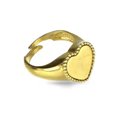 Unaloe Adjustable Gold-plated Sterling Silver Heart Ring – Elegant, Timeless Jewelry, Perfect Romantic Gift