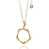 Unaloe Arboreal Sterling Silver With Gold-plated Women's Necklace With Intertwined Trunks Pendant – Elegant In Gold